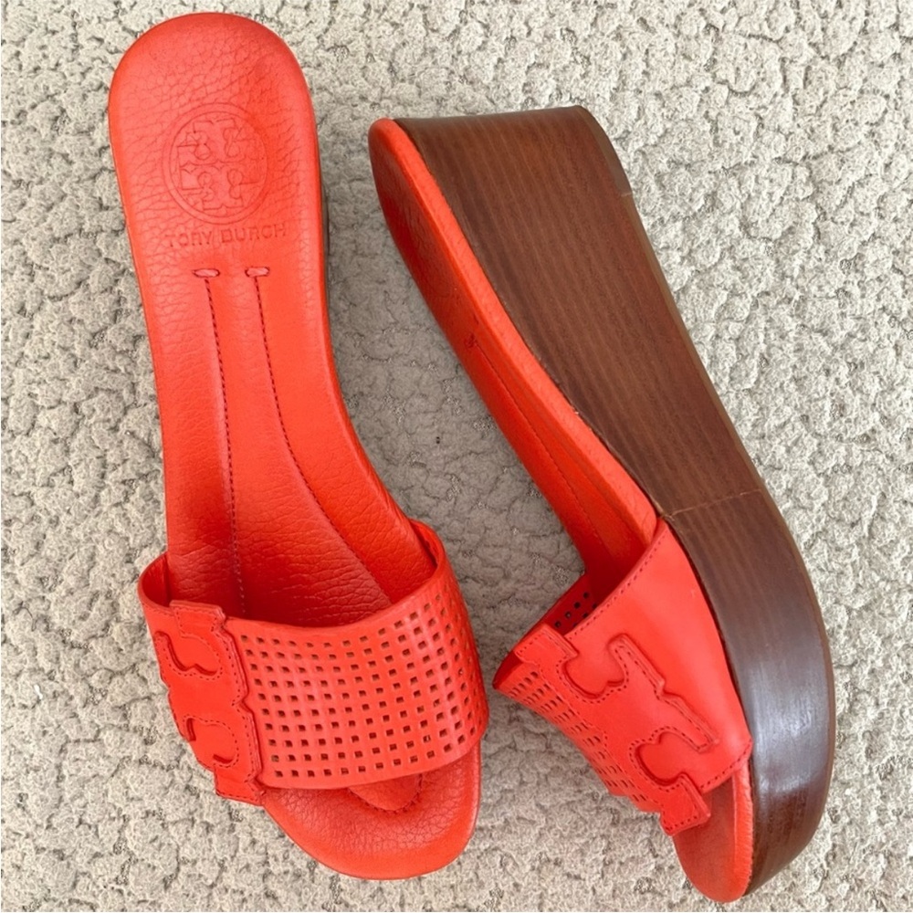 Tory Burch Red Wedge Sandals
